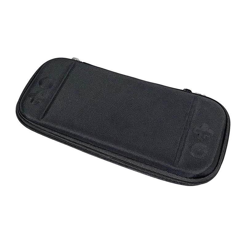Custom black impact-resistant EVA hard case for Switch 2 with embossed controller design, manufactured by direct OEM supplier